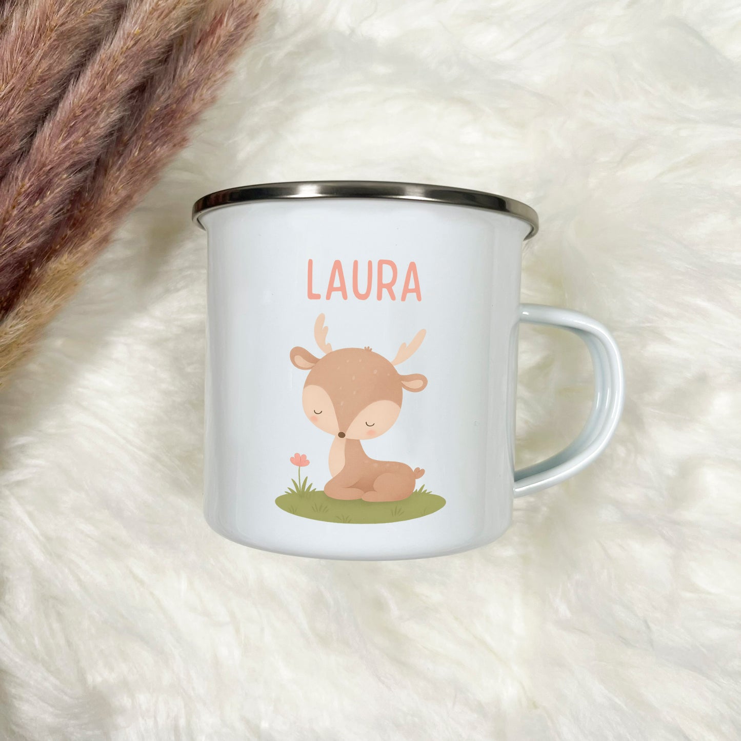 Emaille Tasse Mädchen