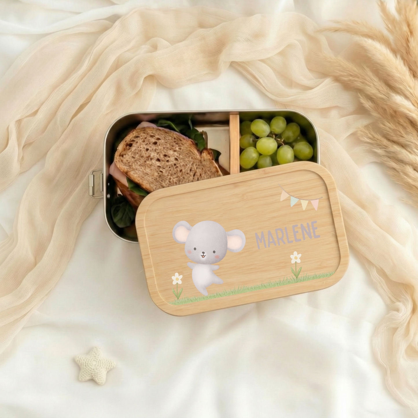 Brotdose Tiere mit Gras