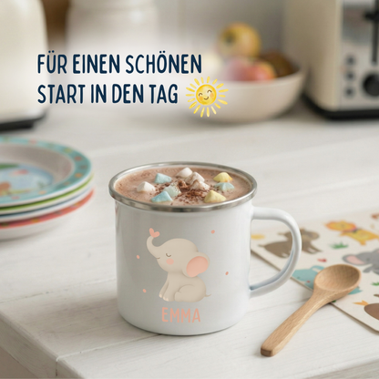 Emaille Tasse Mädchen