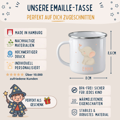 Emaille Tasse Mädchen