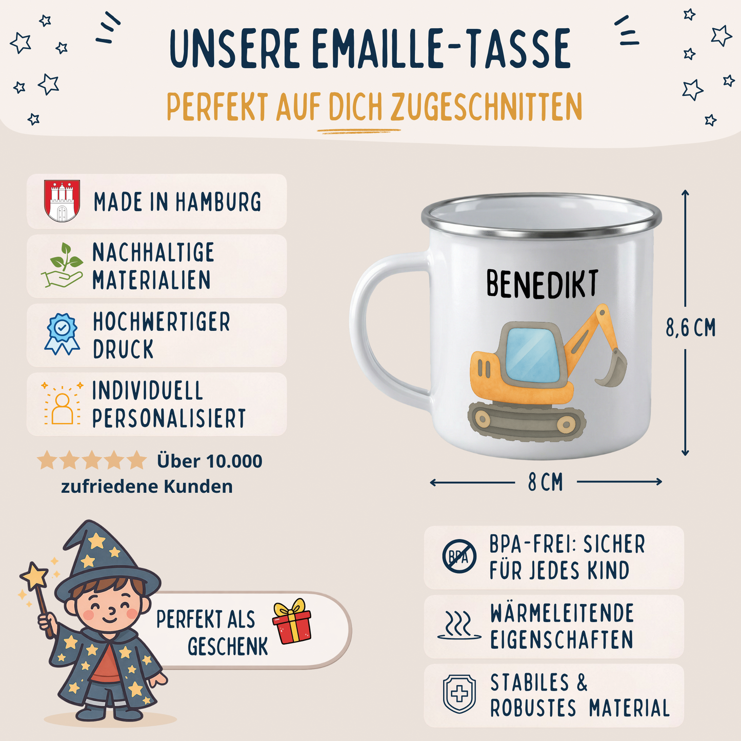 Emaille Tasse Jungen