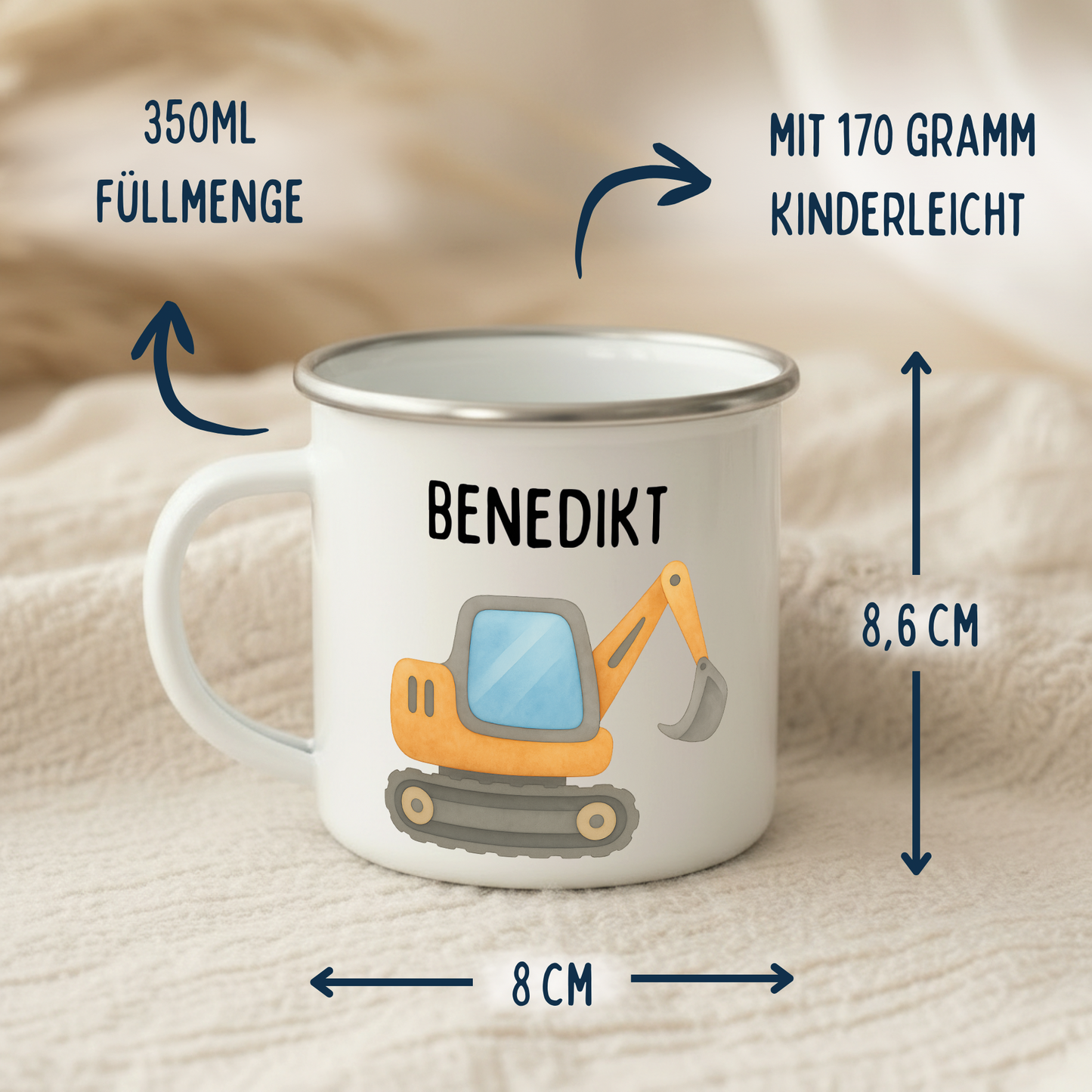 Emaille Tasse Jungen