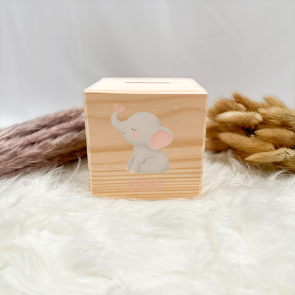 Holzspardose Mädchen