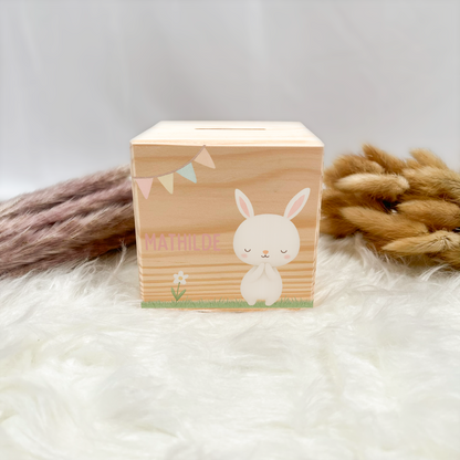 Holzspardose Mädchen