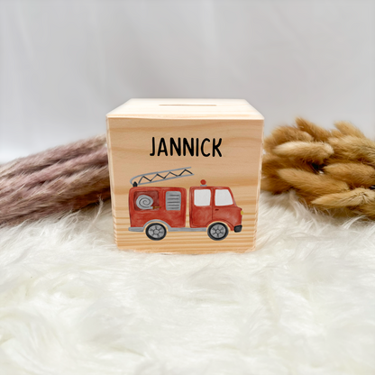 Holzspardose personalisiert