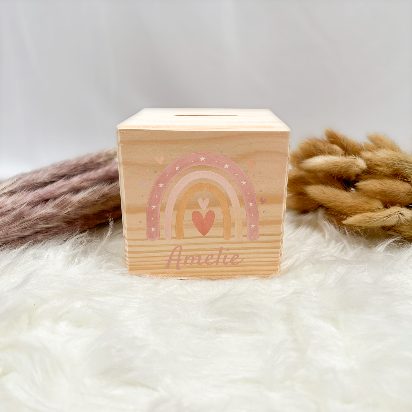 Holzspardose Mädchen