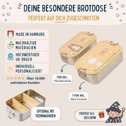 Brotdose Tiere mit Gras