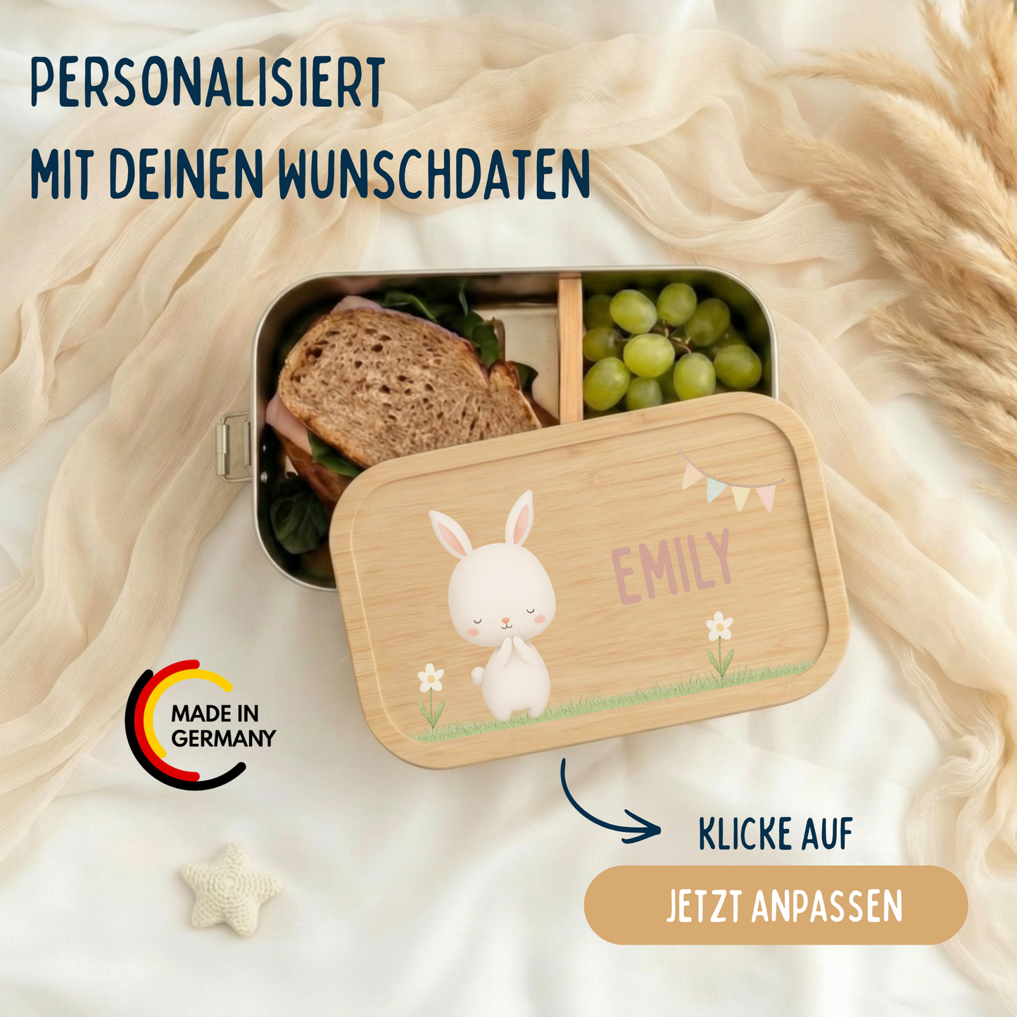 Brotdose Tiere mit Gras