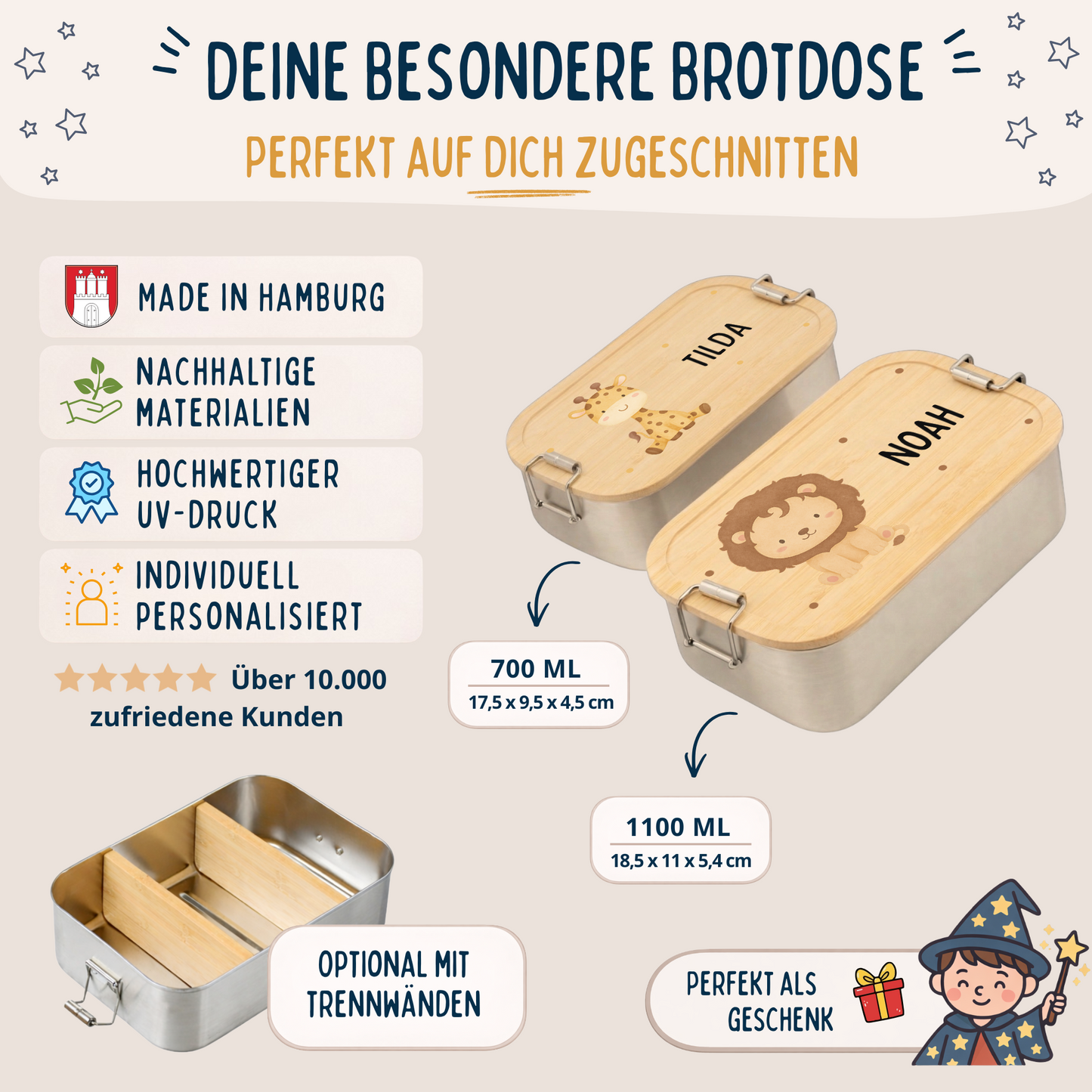 Brotdose Tiere mit Punkten