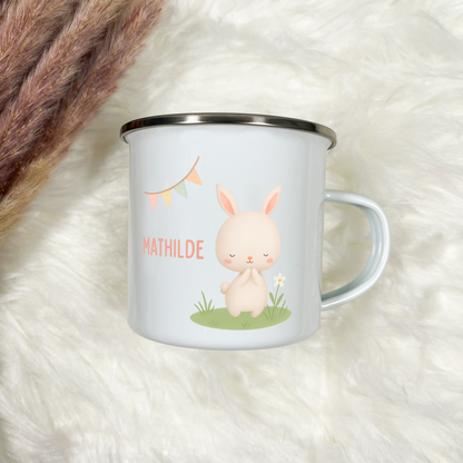 Emaille Tasse Mädchen