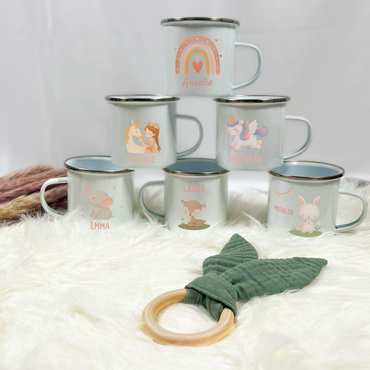 Emaille Tasse Mädchen