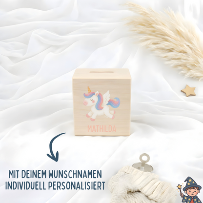 Holzspardose Mädchen