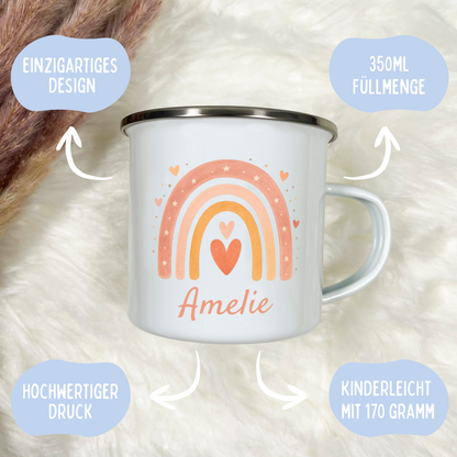 Emaille Tasse Mädchen