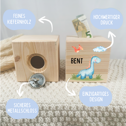 Holzspardose personalisiert