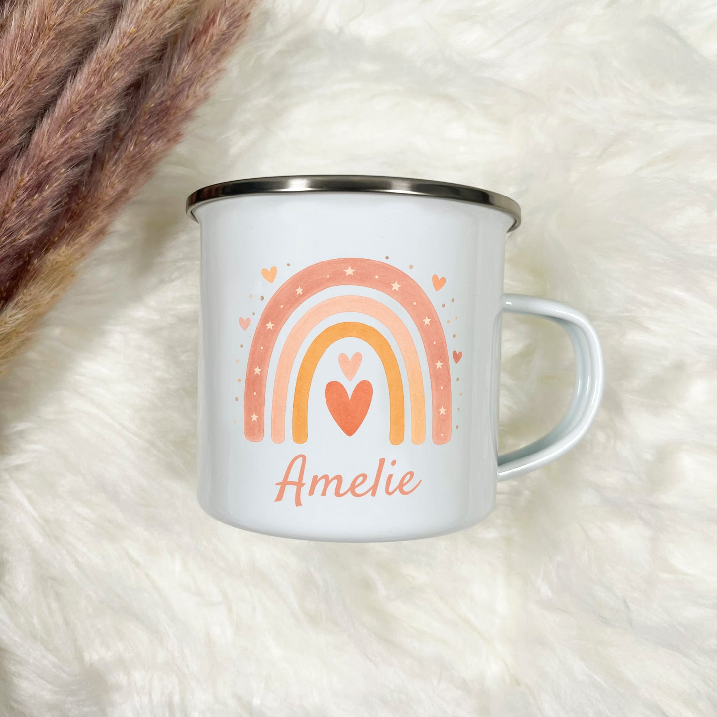 Emaille Tasse Mädchen