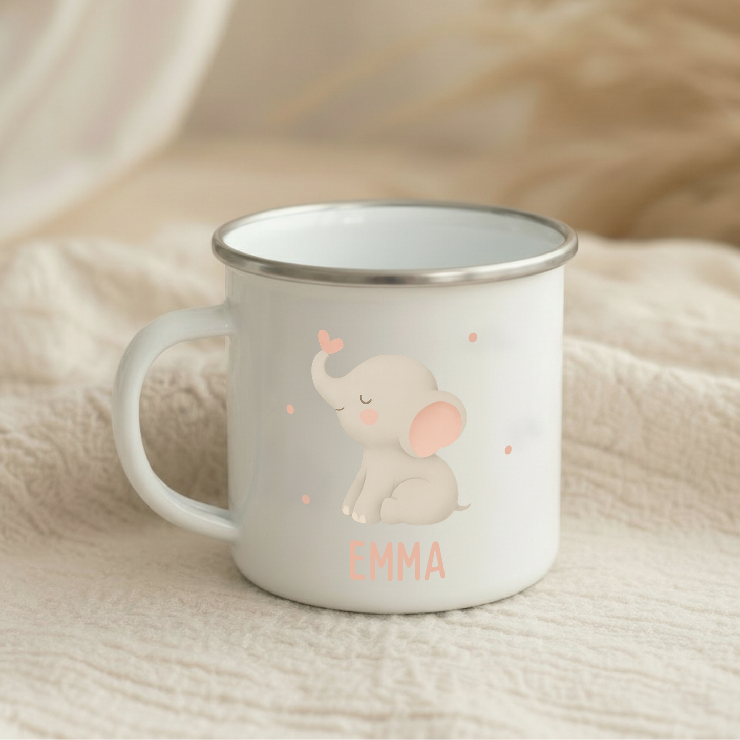 Emaille Tasse Mädchen