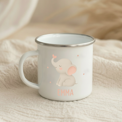Emaille Tasse Mädchen