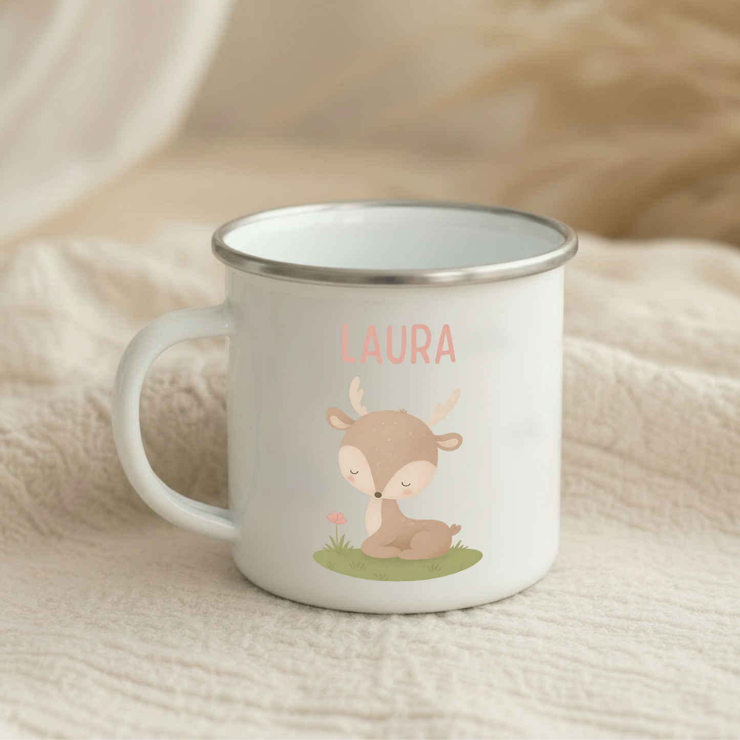 Emaille Tasse Mädchen