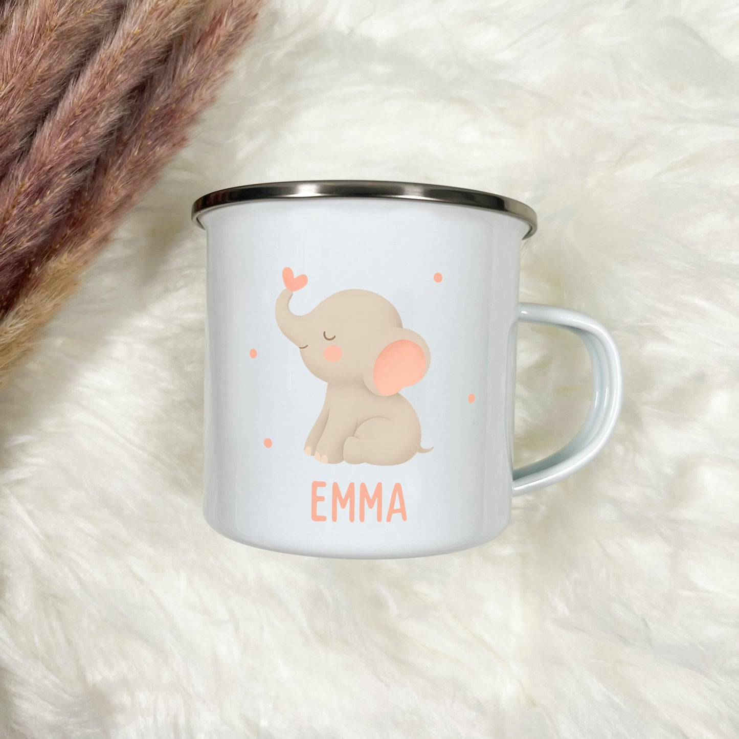 Emaille Tasse Mädchen