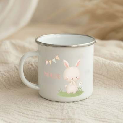 Emaille Tasse Mädchen