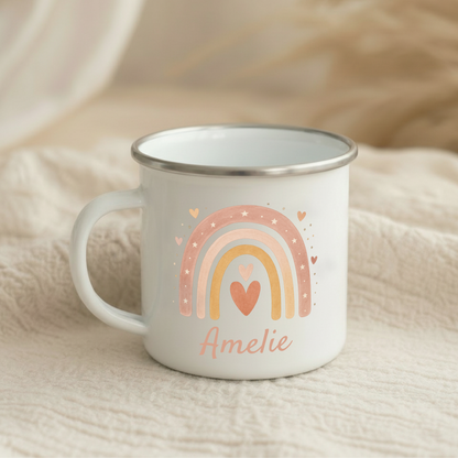 Emaille Tasse Mädchen