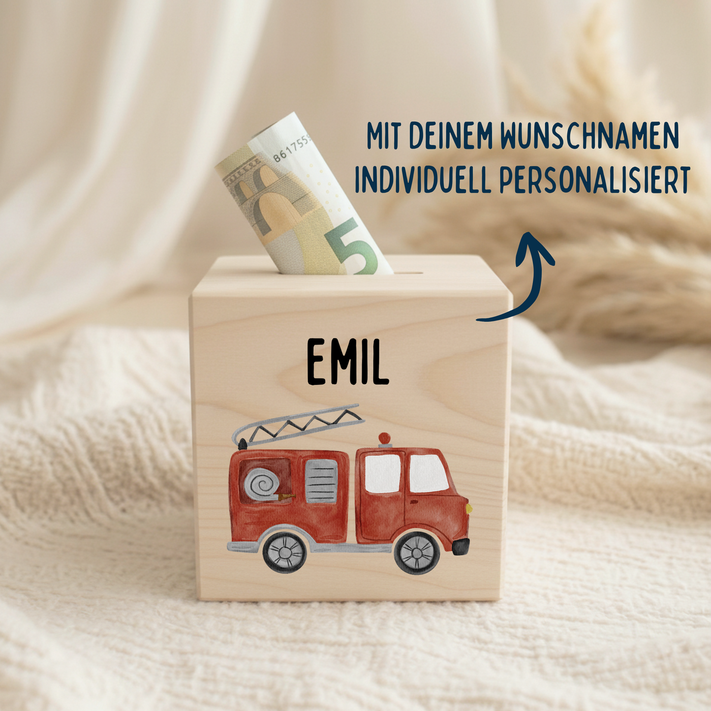 Holzspardose personalisiert