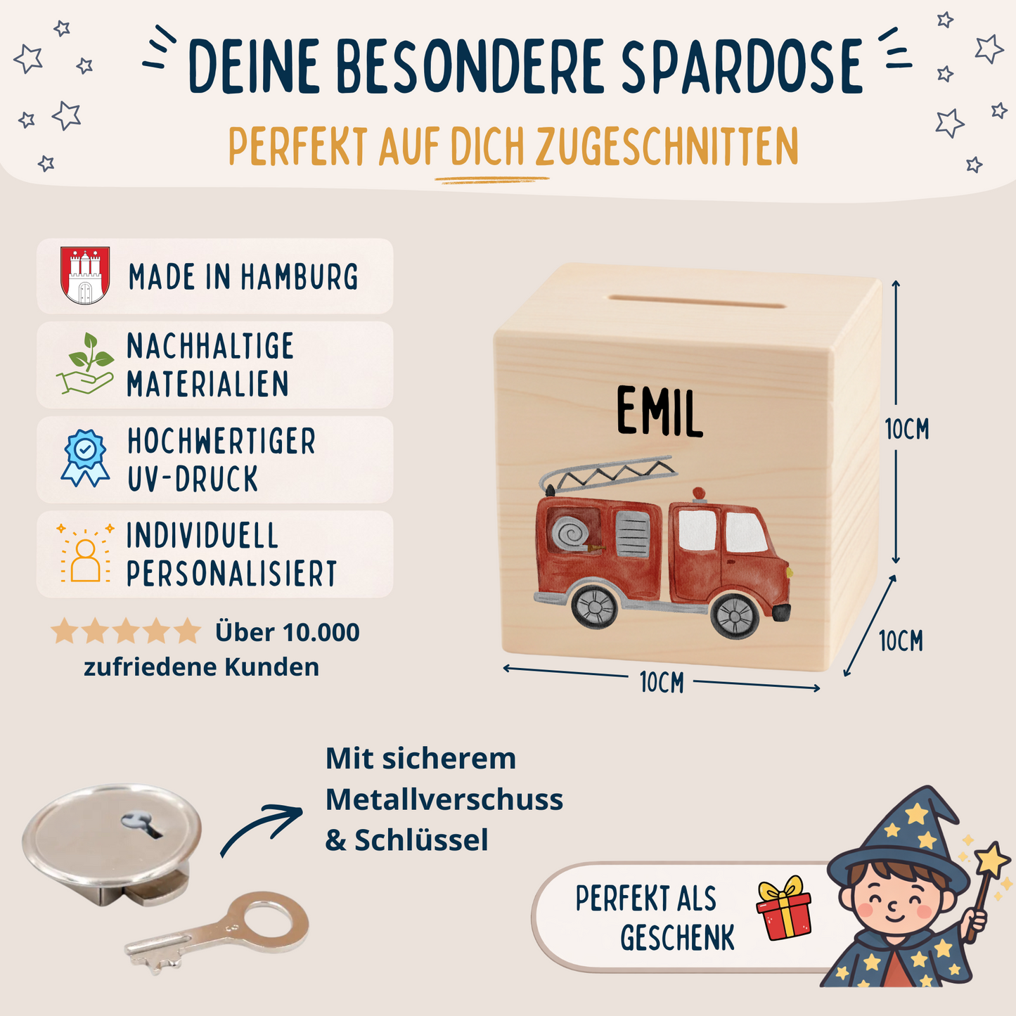 Holzspardose Kinder