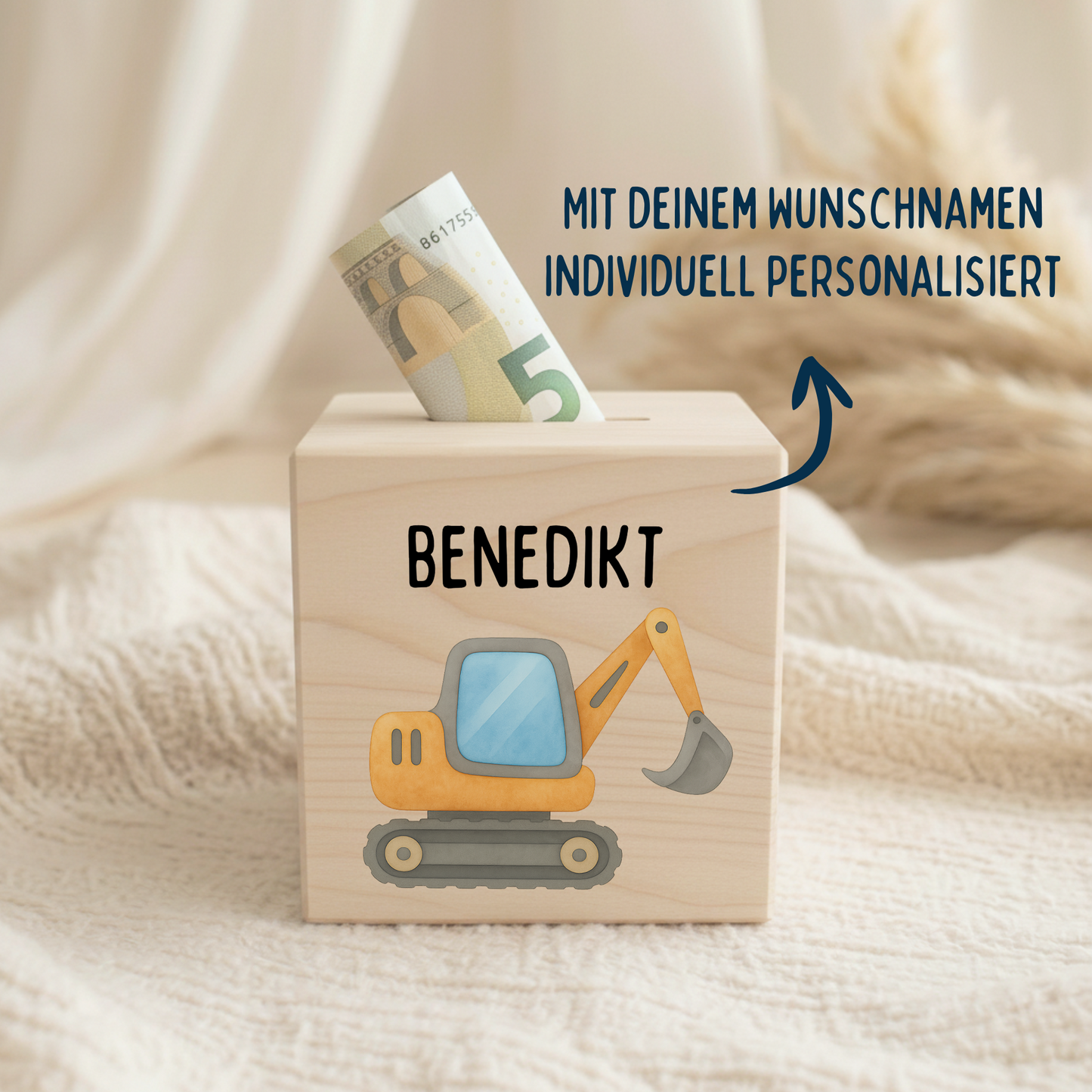 Holzspardose Jungen