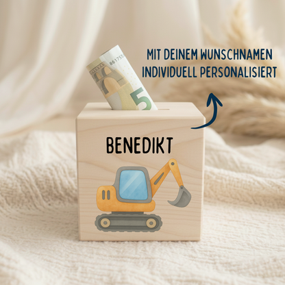 Holzspardose Jungen