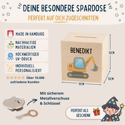 Holzspardose Jungen