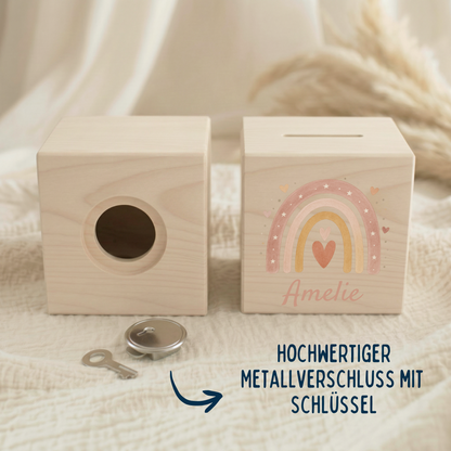 Holzspardose Mädchen