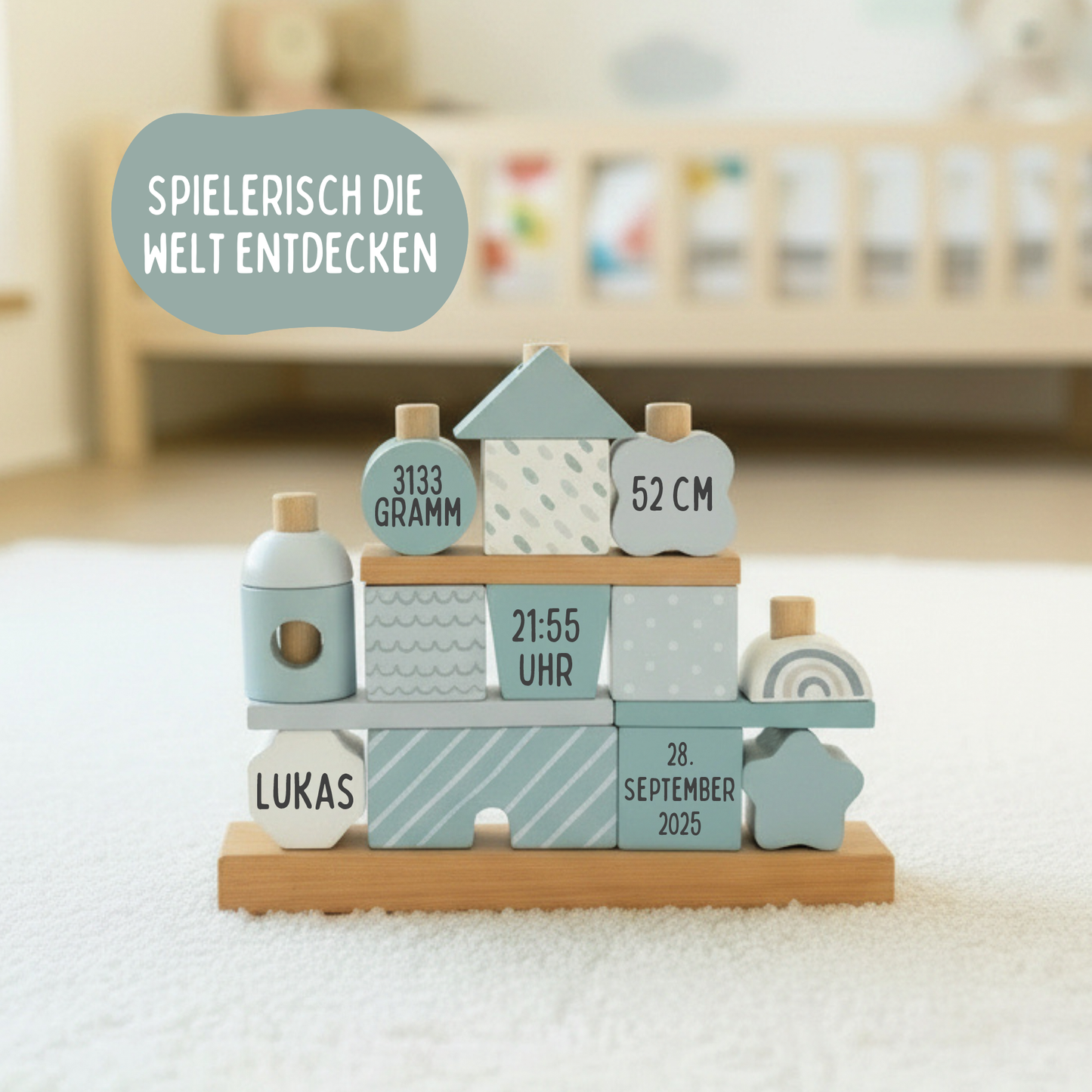 Montessori Stapelturm blau