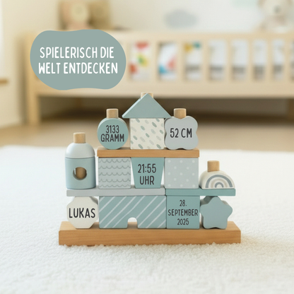 Montessori Stapelturm blau