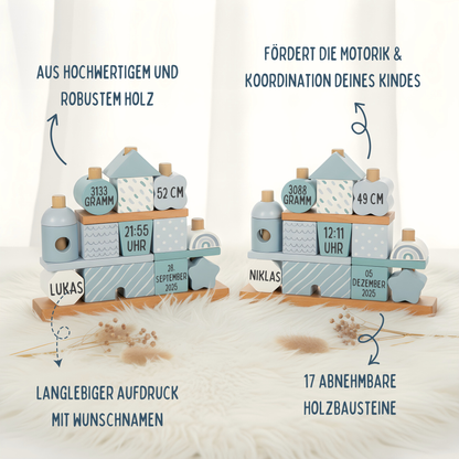 Montessori Stapelturm blau